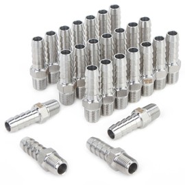 LTWFITTING Stainless Steel 316 Barbed Connector Male BSPT x Hose Barb Fuel Gas Water