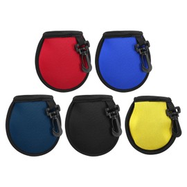 PATIKIL Golf Ball Washer Pouch, 5 Pack Portable Golf Balls Cleaner Pocket Bag with Hanging Clip for Women Men Golf Exercise, Black,Sapphire Blue,Red,Navy Blue,Yellow