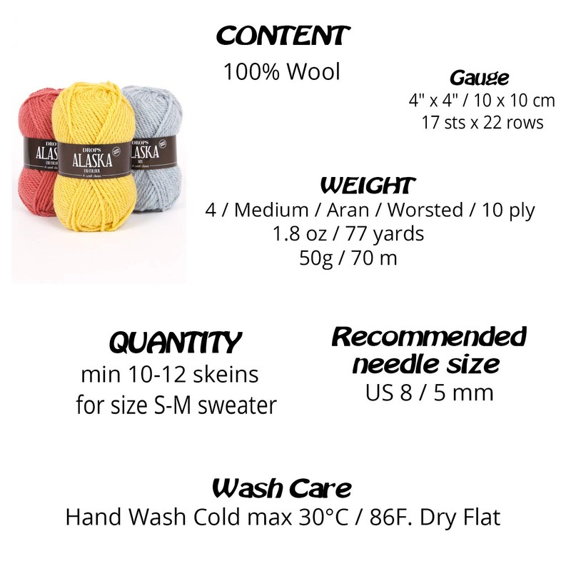 100% Wool Worsted Alaska 4 - Medium Aran - 450g