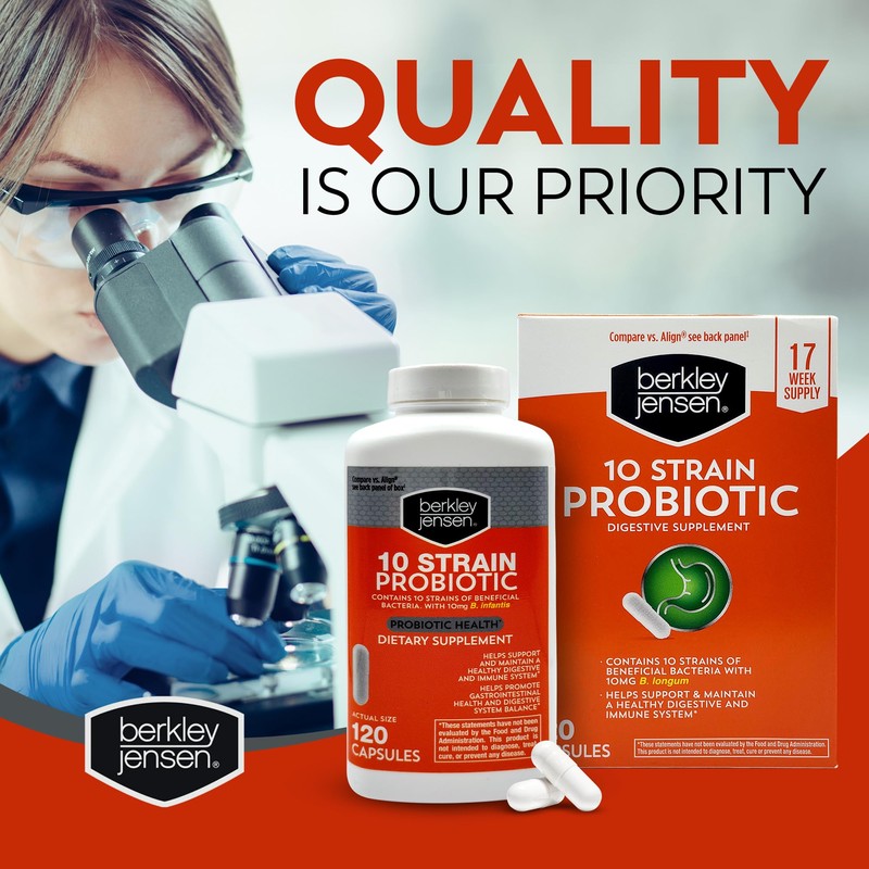 Berkley Jensen Natural 10 Strain Probiotic Supplement Capsules with 10mg