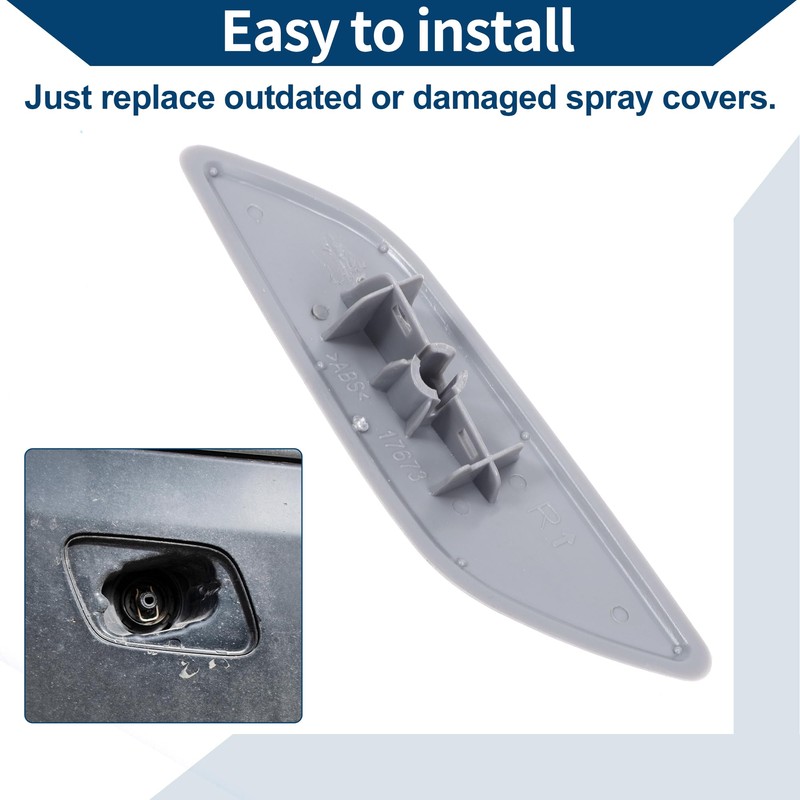 Hihaha Front Right Side Bumper Headlight Washer Nozzle Cover Cap