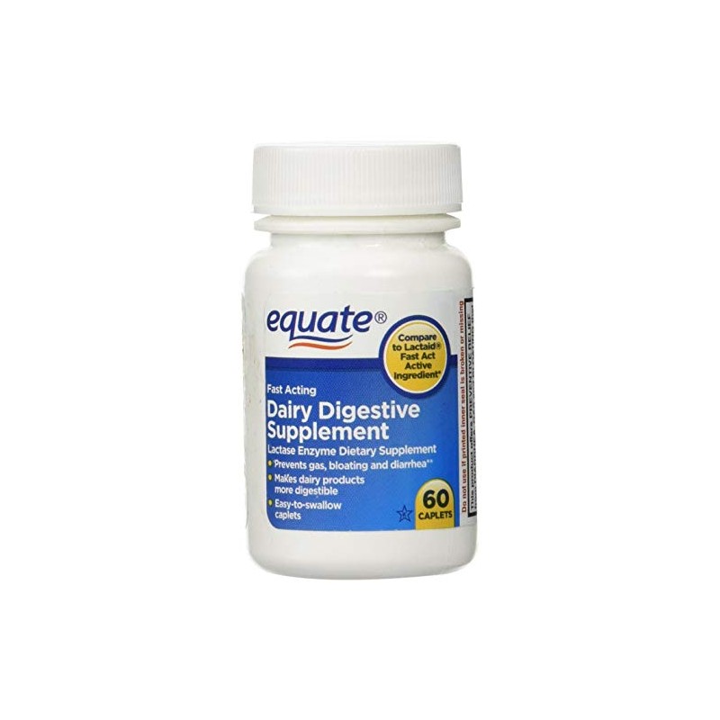 Equate Quick Action Dairy Digestive Supplement, 60ct