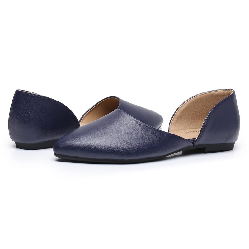 VenusCelia D'Orsay Zapatos planos para mujer, azul marino, (Navy Pu),