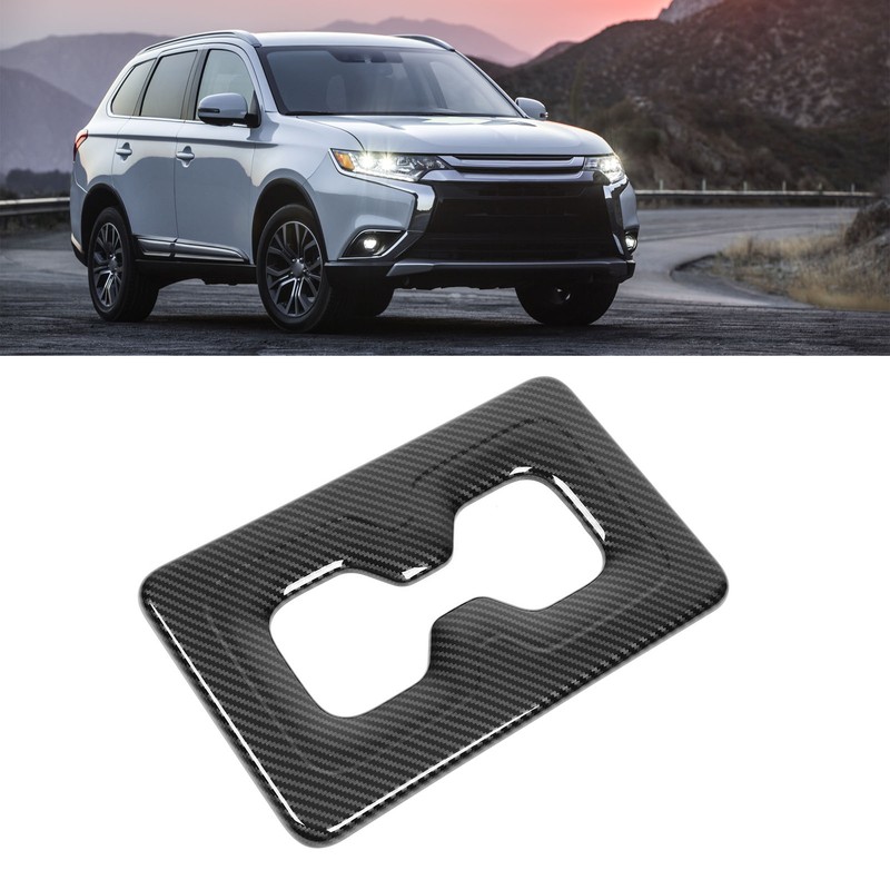 Rear Water Cup Holder Frame Cover Trim Carbon Fiber Look