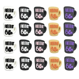 Juego de 20 tazas de café de silicona con abalorio focales para manualidades, llaveros, pulseras, collares, bolígrafos, cordones