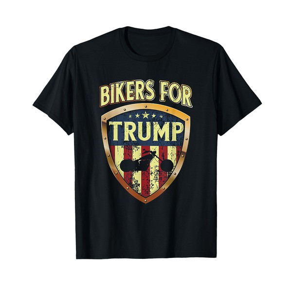 Bikers For Trump Tshirt Funny Biker Gift Tee T-Shirt