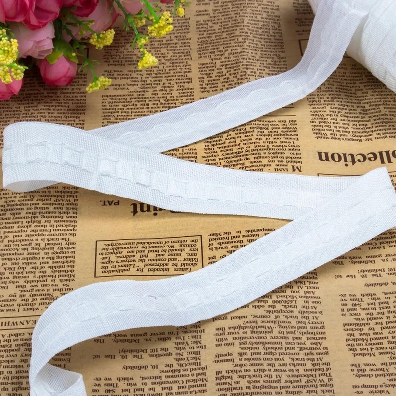 ArrErr Curtain Narrow Header Tape with Strings 30Mx3CM Pull Cord