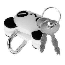 Operitacx Panda Mini Lock Key Cute Cartoon Metal Padlock for Cabinets Small Backpack Lock 1 Set