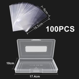 MUDOR Dollar Bill Holder with Storage Case, MUDOR PP Material 100 Pieces Clear