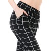 Leggings Depot JGA-Q655-M Checkered Black Print Jogger Pants w/Pockets, Medium