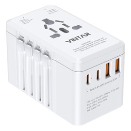 220V to 110V Travel Voltage Converter US to Europe, VINTAR 2000W International Universal Travel Adapter with 4 USB Ports (2 USB C), Step Down Power Converter Adapter Combo for EU UK US AUS