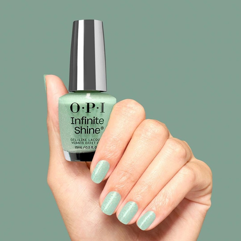 OPI Infinite Shine Teals Familiar | Sheer Pastel Mint Green