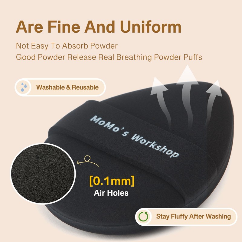 TATAMI Black Makeup Puff Set (Flat + Egg Shape) Rubycell,Cushion