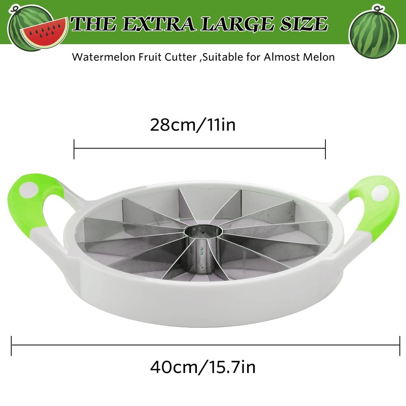 Extra Large Watermelon Slicer Cutter Comfort Silicone Handle Stainless Steel