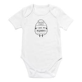 schlummersack Baby Bodysuit with Saying Short Sleeve Unisex Statement Baby Bodysuit Girl Boy Body Baby Bodysuit 100% Organic Cotton Various Sizes and Designs, I Love My Mummy