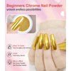 BISHENGYF Chrome Powder for Nails: 6pcs Metallic Effect Chrome Powder