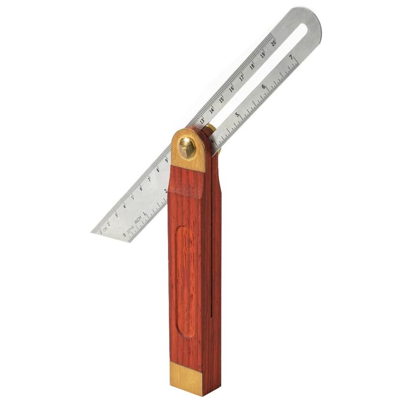 VOANZO 9Inch Adjustable Carpentry Square Bevel Gauge Wooden Sliding T
