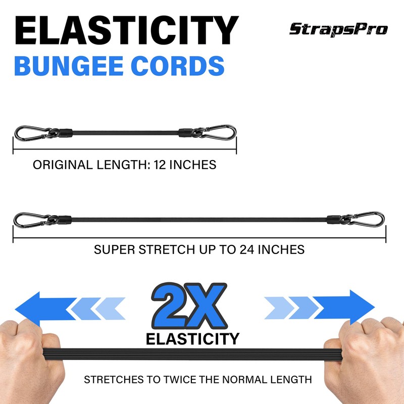 Bungee Cords with Hooks, Upgrade 12 inch Bungee Cords with