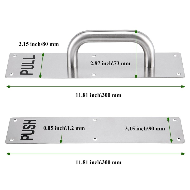 MAHIONG 2 Sets 12 x 3 Inch Stainless Steel Door