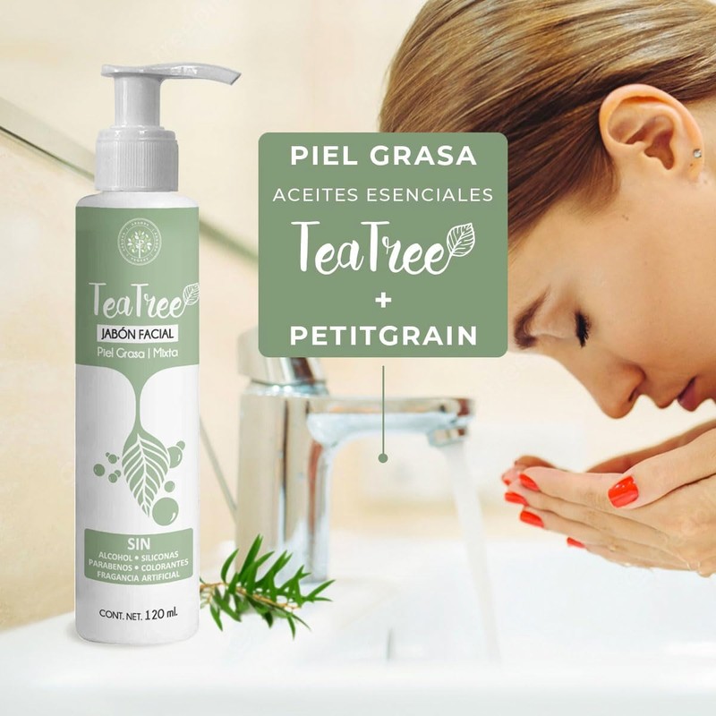 Árbora Jabón Facial Tea Tree piel grasa y acné sin