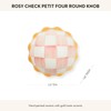 MACKENZIE-CHILDS Petit Round Knob, Decorative Drawer Pull Knob, Pink-and-White Rosy