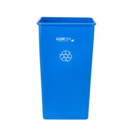 Restaurantware-Clean Tek Professional 50 Gallon Trash Can, 1 Square Waste Basket - Space Saving, Heavy-Duty, Blue Plastic Garbage Bin, For Commercial Space, Office, Store, Restaurant, And More