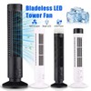 Portable LED Bladeless Tower Fan, 90° Oscillating Quiet USB Desk