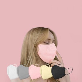 KF94 Large Color Mask, 50 Pcs, Made in Korea 3D Ergonomic Coral Pink, 50 Pcs