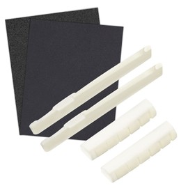 2 Set aus echtem Knochen Brücke Sattel und Mutter Ersatz Kompatibel für Akustik Gitarre