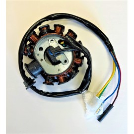 Scooter Ignition Stator Magneto DC 11 Pole Coils 4 pin plug 4 wires plus 2 separate wires for GY6 150cc Engine Part Scooter Moped Go Kart ATV