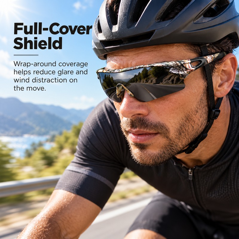UV400 Sports Sunglasses for Men & Women – Lightweight Wrap-Around