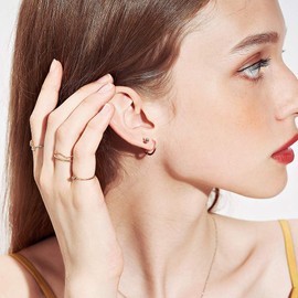 AoedeJ Sterling Silver Earrings Set, Huggie Hoop Earrings & Ball Bolts, Hypoallergenic Cartilage Cuff Earrings Set, Sleep Earrings for Women, Sterling Silver