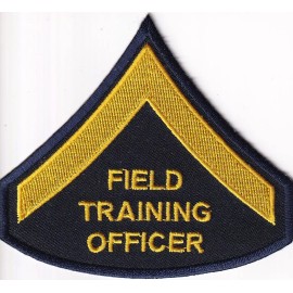 FIELD TRAINING OFFICER Chevron patches Gold on Midnight Navy 1 pair F.T.O. FTO