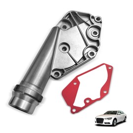 06E121168 Water Pump Thermostat Cover Housing Connector Flange W/Seal Replacement for A4 A5 A6 A7 A8 Q5 2.8/3.2L (Aluminum)