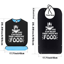 BWWKTOP If You Can Read This I Need My Food Adult Bibs With Crumb Catcher Gag Pranks Bib Gift Adjustable Dining Feeding Eating Clothing Protectors For Adults Elderly Men Women (Need My Food)