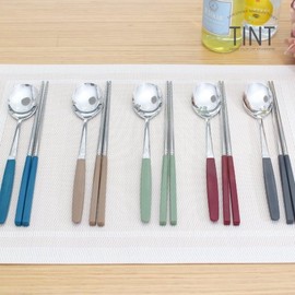 Maho Cutlery Tint Adult Korean Cutlery 2-Piece Set (Spoon + Chopsticks) 5 Pieces / 마호커트러리 틴트 성인용 한식수저 2종세트(숟가락+젓가락) 5개