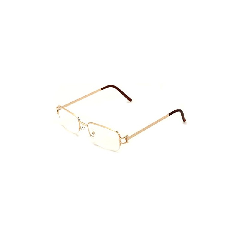 V.W.E. Rectangular Frame Clear Lens Designer Half Rim Eye Glasses