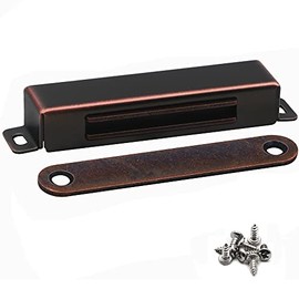 70 lbs Magnetic Door Catch, Heavy Duty Latch for Cabinets Shutter Closet Furniture Door, Stainless Steel Cabinet Catch, Oil Rubbed Bronze