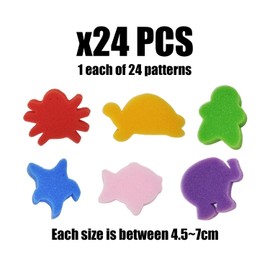 24 Pieces Paint Sponges, Painting Sponge Kit, Multi-shape Sponge Stamps, Colorful Pattern Sponge Painting Tools, DIY Kids Painting Tools, Handicrafts Painting Tools