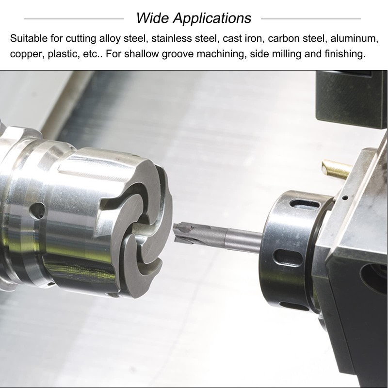sourcing map Square Nose End Mill, 12mm Cutting Dia Tungsten