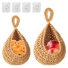 Pack of 2 Hanging Fruit Baskets, Braided Hanging Basket Kitchen