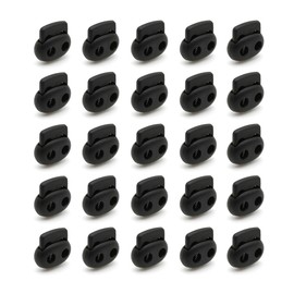 DOJA Barcelona Cord Locks, Black, 25 mm, Plastic Cord Closures, Cord Clamp, Elastic Cord Closure, Sports Bags, Jackets, Backpacks, Cord Lock, black