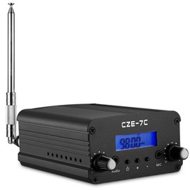 Aupabu FM Transmitter for Church, 1w Long Range Stereo Broadcast for Drive in Movie, Theater, Lights Fireworks Show, School Radio Station