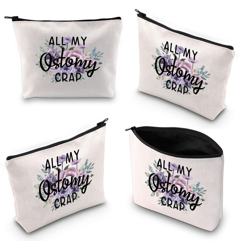 WCGXKO Ostomy Supplies All My Ostomy Crap Zipper Pouch Emergency