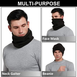 HGDGears Fleece Polar Neck Warmer Face Warmer Tube Scarf Sport Windproof Scarf for Winter - Black , size: l