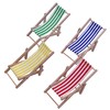 Decorative Deck Chair, Miniature Beach Chair, Set of 4, Wooden