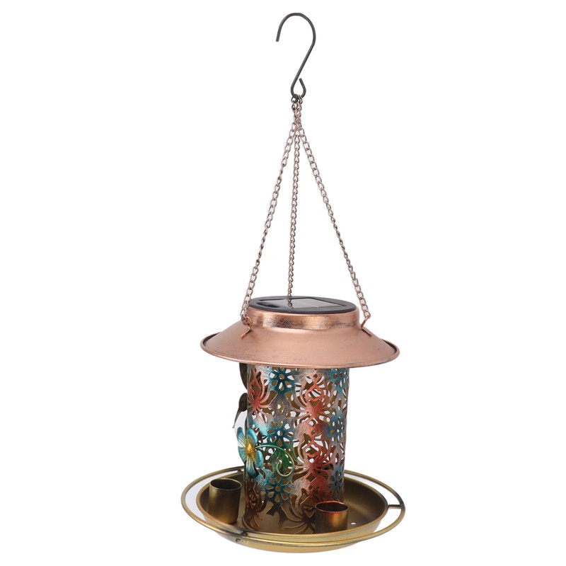 Solar Bird Feeder for Outdoors Hanging Exquisite Hollow Pattern Waterproof
