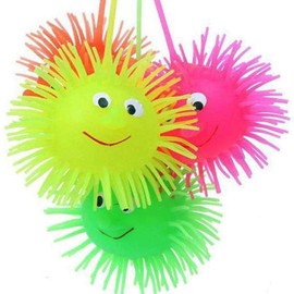 6-Pack of Flashing Panda Multi-Color LED Flashing Puffer Yo-Yo 4" Jumbo Mouse, Assorted Colors