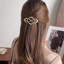 Uoocg Pack of 4 Automatic Hair Clips Women's Cross Hollow Design Matt Hair Clip Thin Hair for Women Girls Hair Accessories