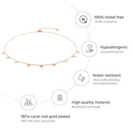 Happiness Boutique Women's Necklace with Multiple Plates in Rose Gold, Round Pendant, Geometric Jewellery, Stainless Steel Rose gold plated Stainless steel, No Gemstone